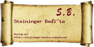 Steininger Beáta névjegykártya